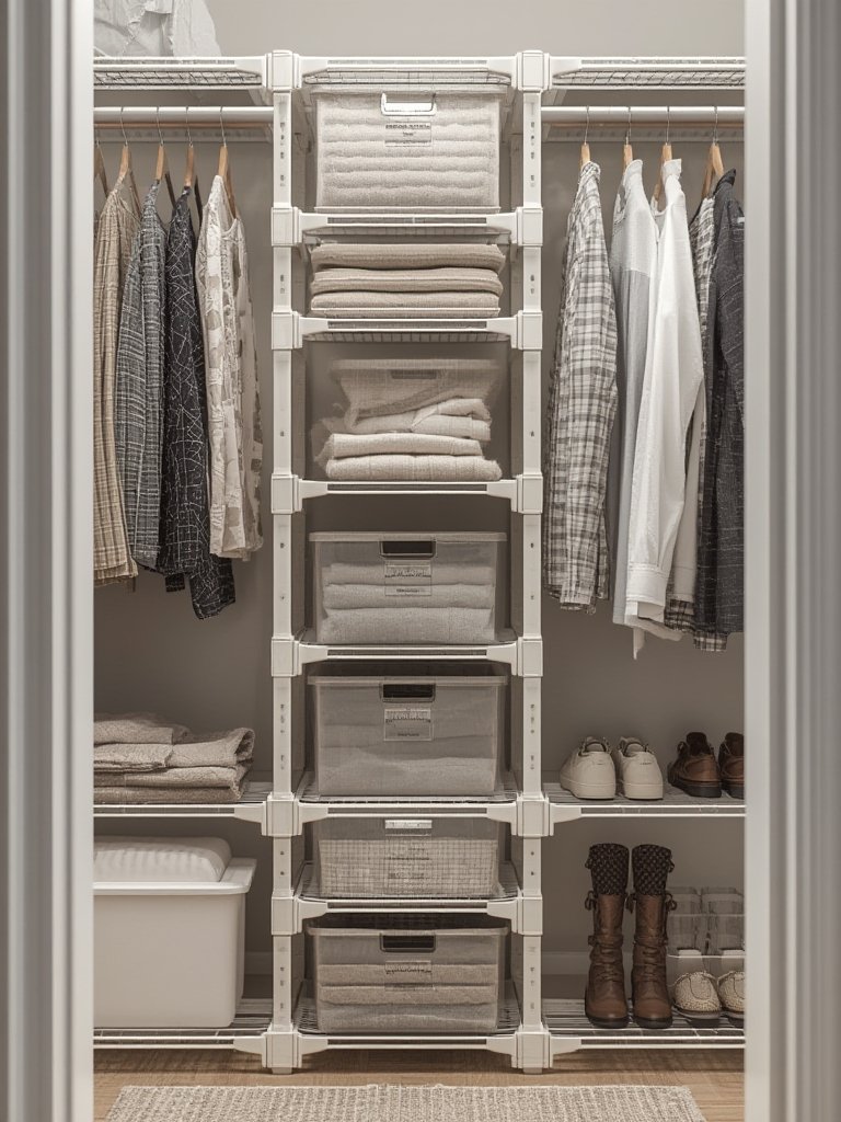 plastic shelves in action