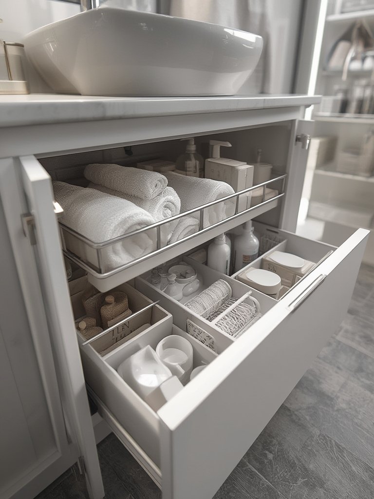 bath organizer in action