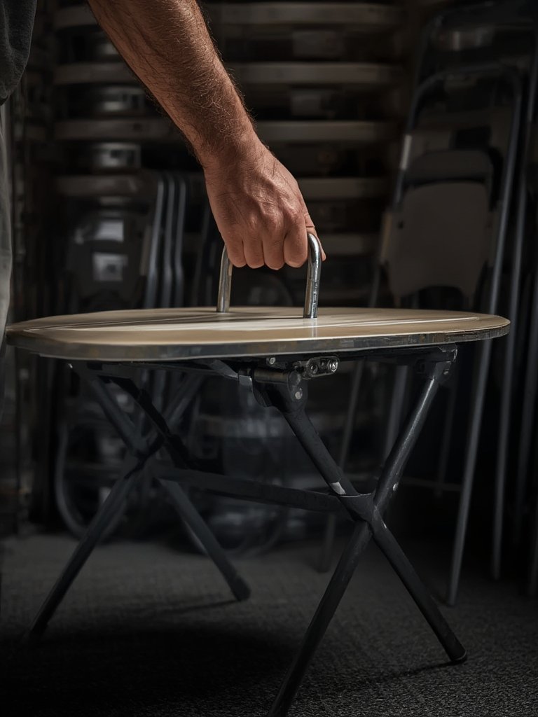 folding table in action