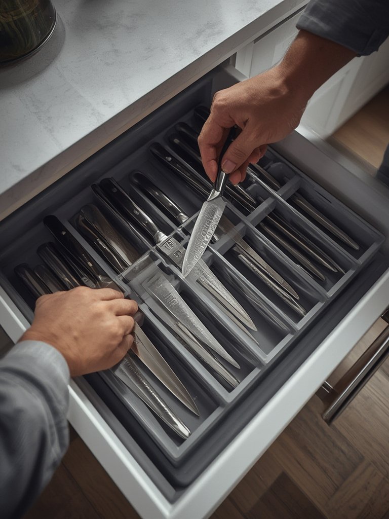 knife organizer in action