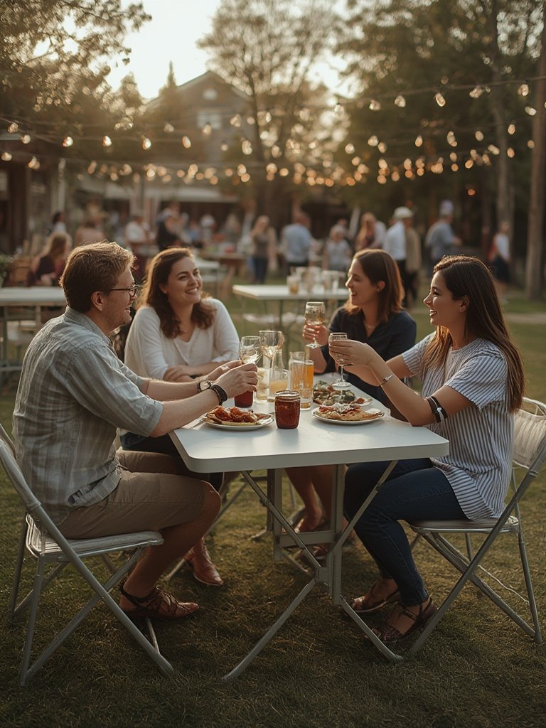 folding table in action