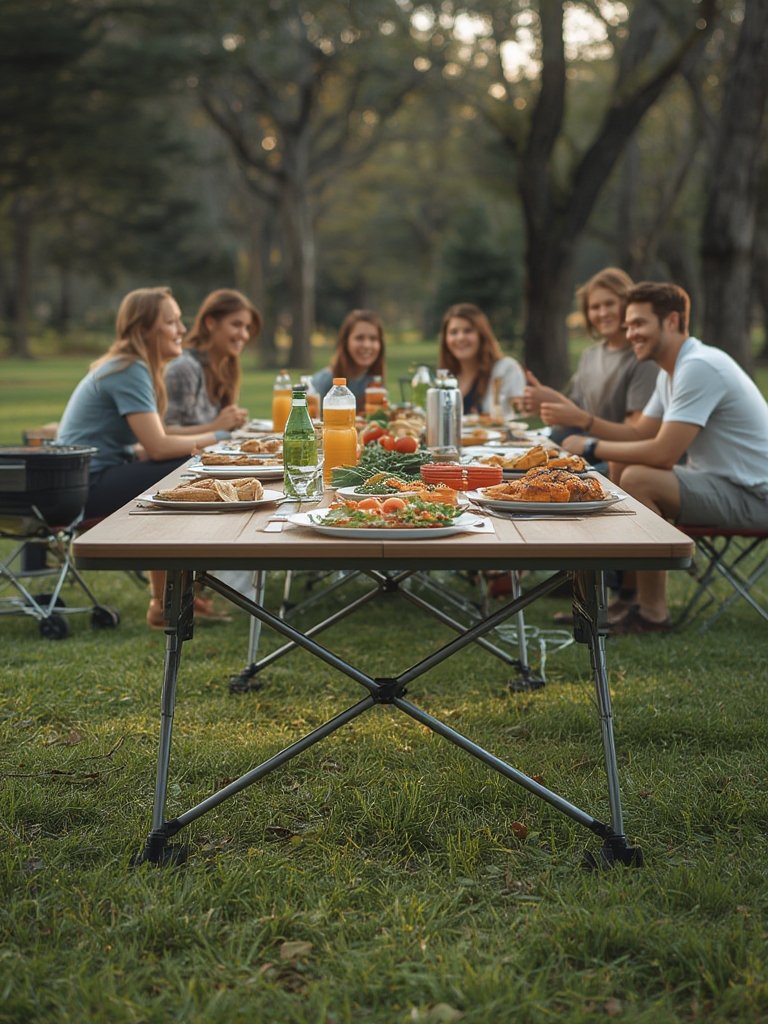 folding table in action